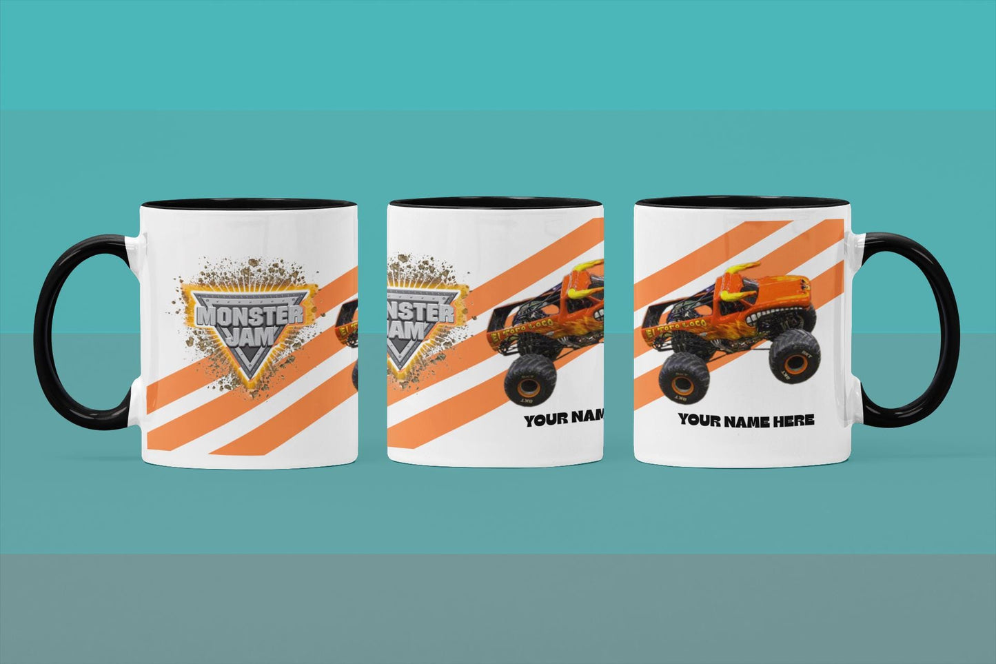 Personalised El Toro Loco Monster Truck Mug – 11oz Cup in 3 Colours