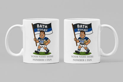Bath Rugby Inspired 11oz Mug – Custom Name Rugby Cup – Dishwasher & Microwave Safe – Arrives Boxed