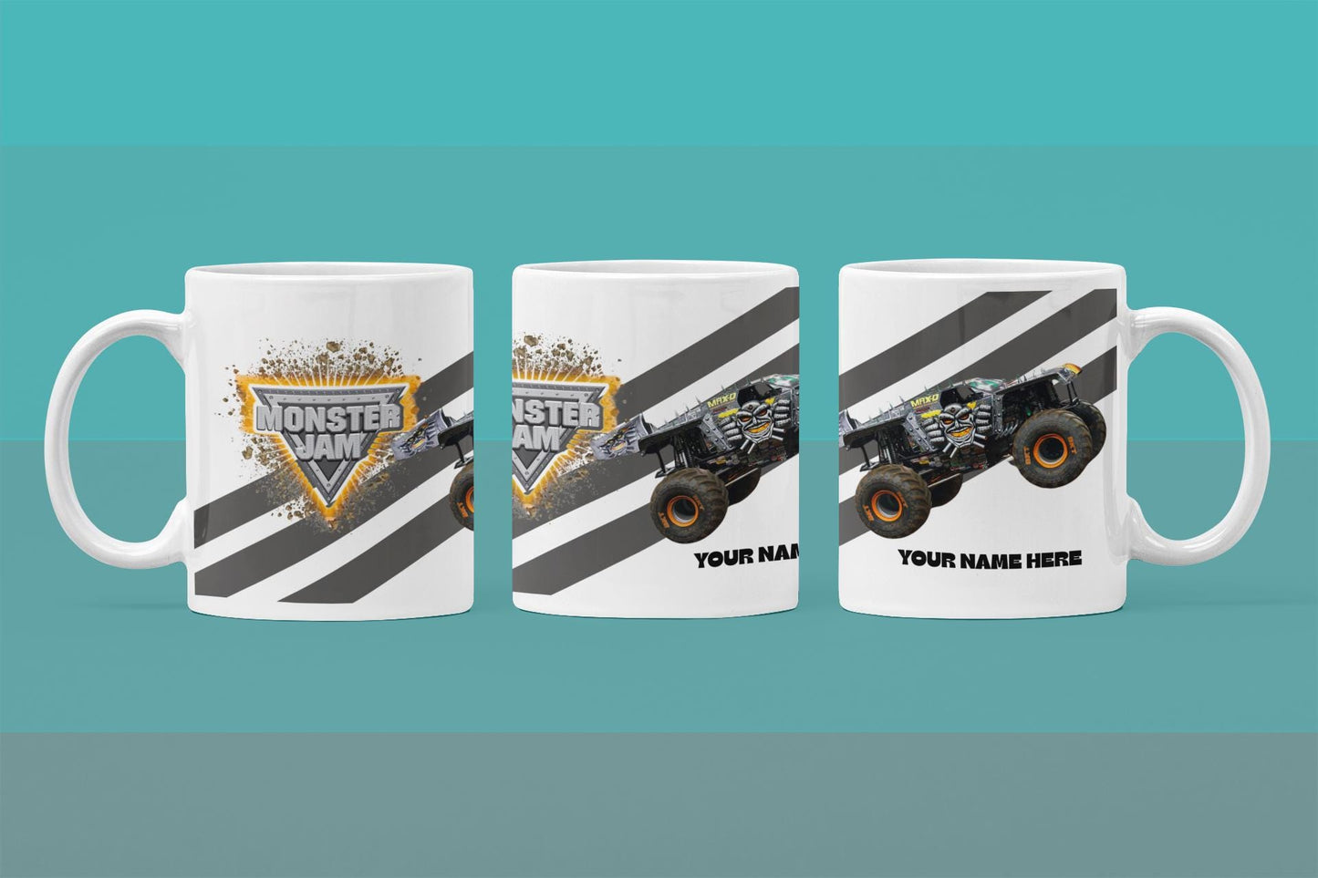 Personalised MAX D Monster Truck Mug – 11oz Cup in 3 Colours