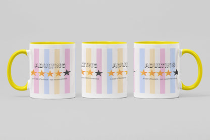 Funny Adulting Coffee Mug: Sarcastic Gift, 11oz Ceramic