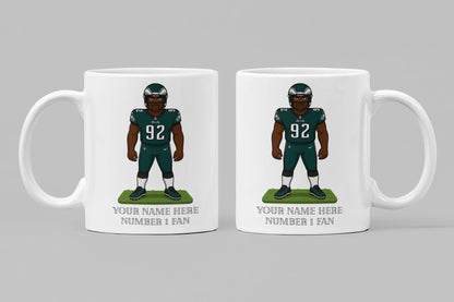 Personalized Philadelphia Eagles Inspired Mug: Custom Name Ceramic Cup