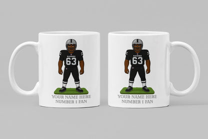 Personalised Las Vegas Raiders inspired Mug: Custom Name NFL Gift