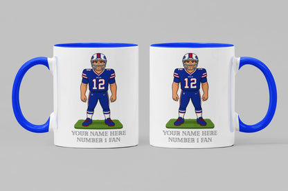 Personalised Buffalo Bills inspired Mug: Custom Name NFL Gift