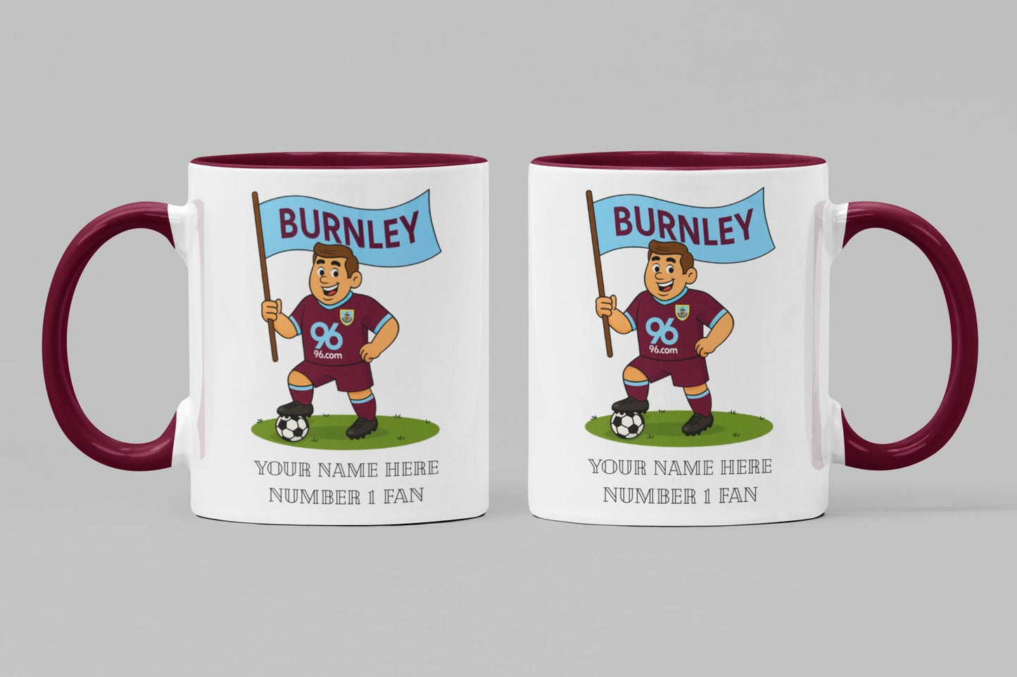 Personalised Burnley Ceramic Mug: Custom Football Gift