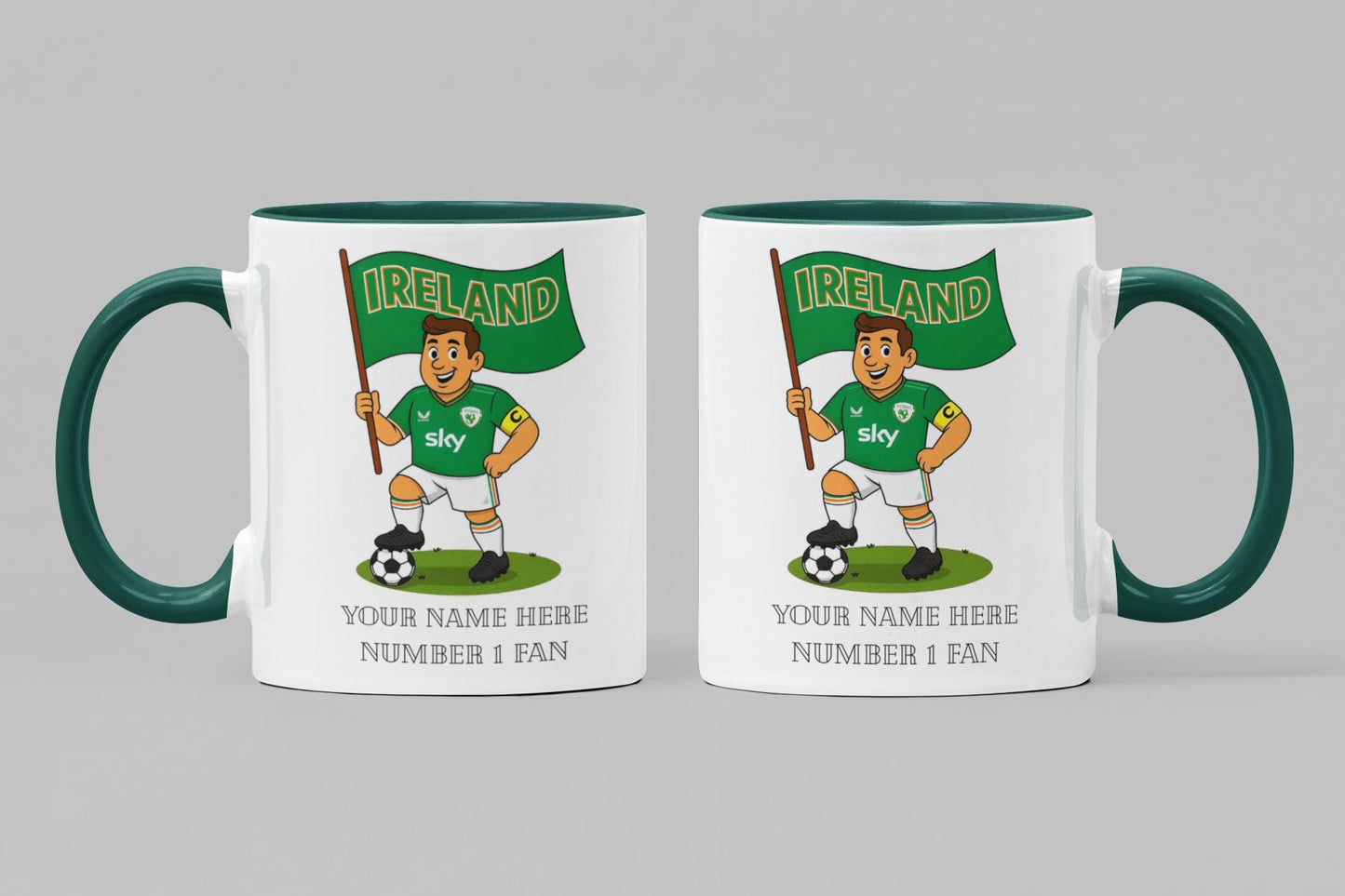 Personalised Republic of Ireland Football Mug: Custom Ceramic Gift