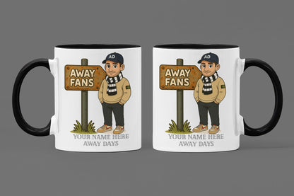 Personalized Football Fan Mug: Away Days Ceramic Gift Cup