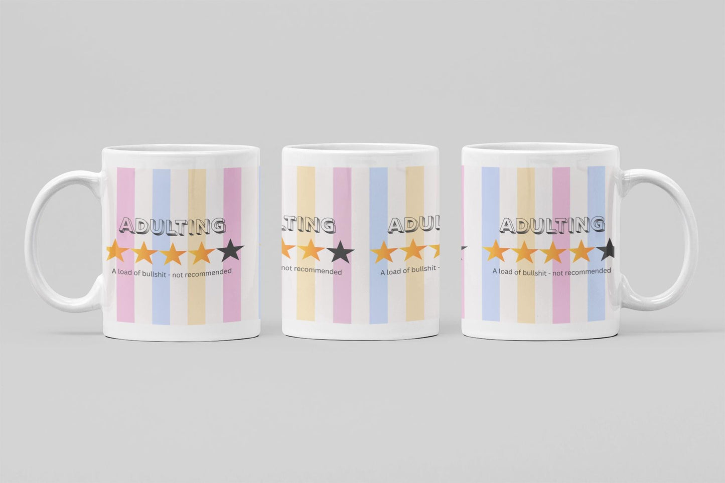 Funny Adulting Coffee Mug: Sarcastic Gift, 11oz Ceramic