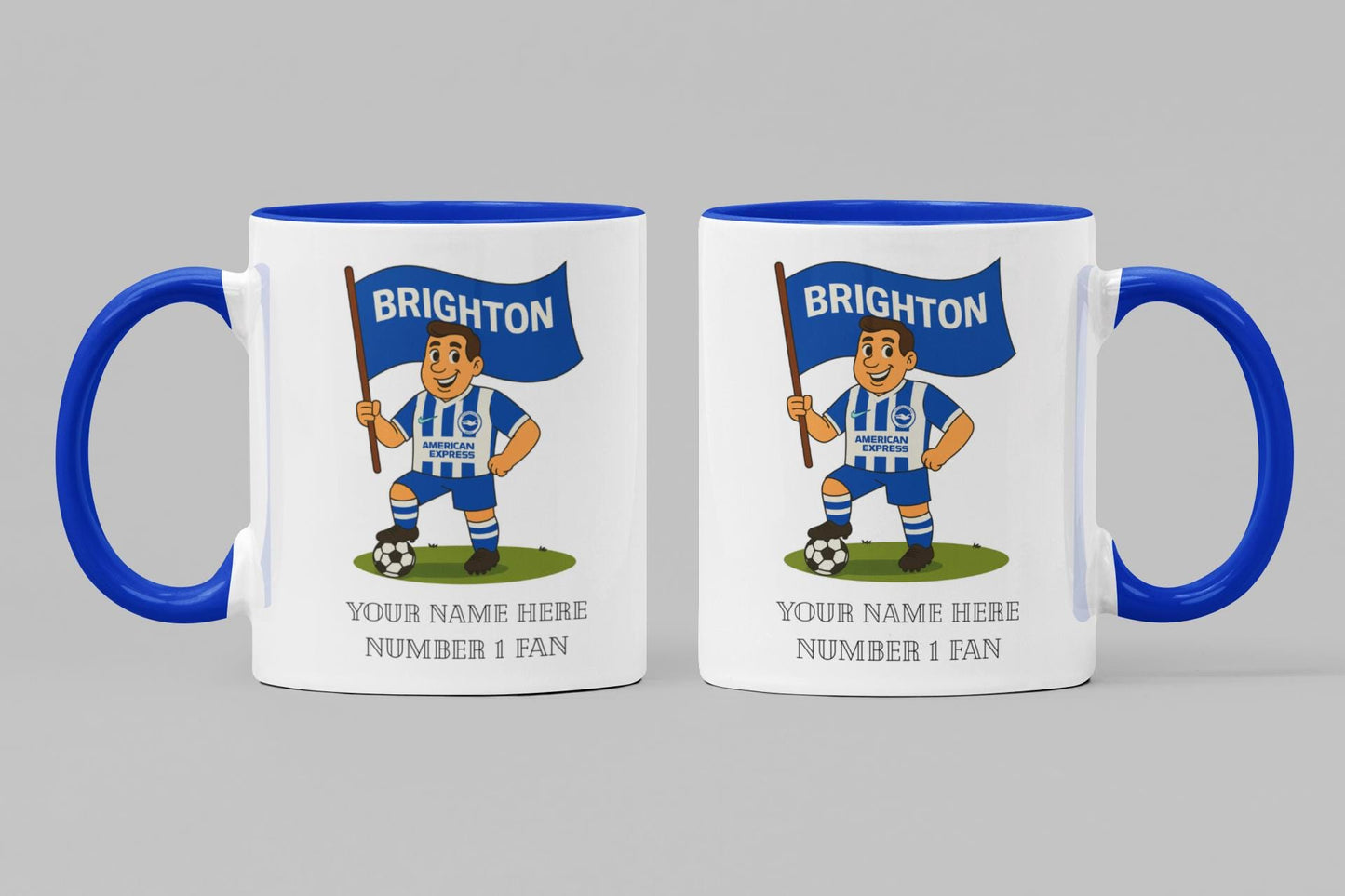 Personalised Brighton Ceramic Mug: Custom Football Gift
