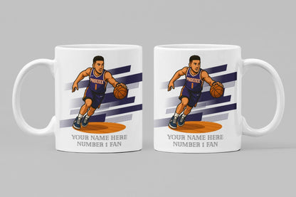 Personalised Phoenix Suns inspired Mug: Custom Name NBA Gift