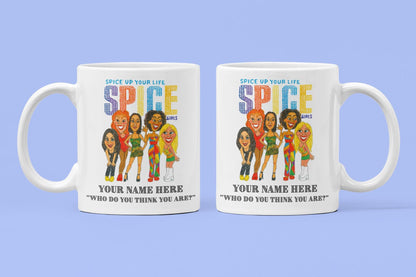 Spice Girls retro 90s inspired 11oz Mug – Personalised White Ceramic Boxed Mug