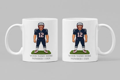 Personalized New England Patriots Inspired Mug: Custom Name NFL Gift
