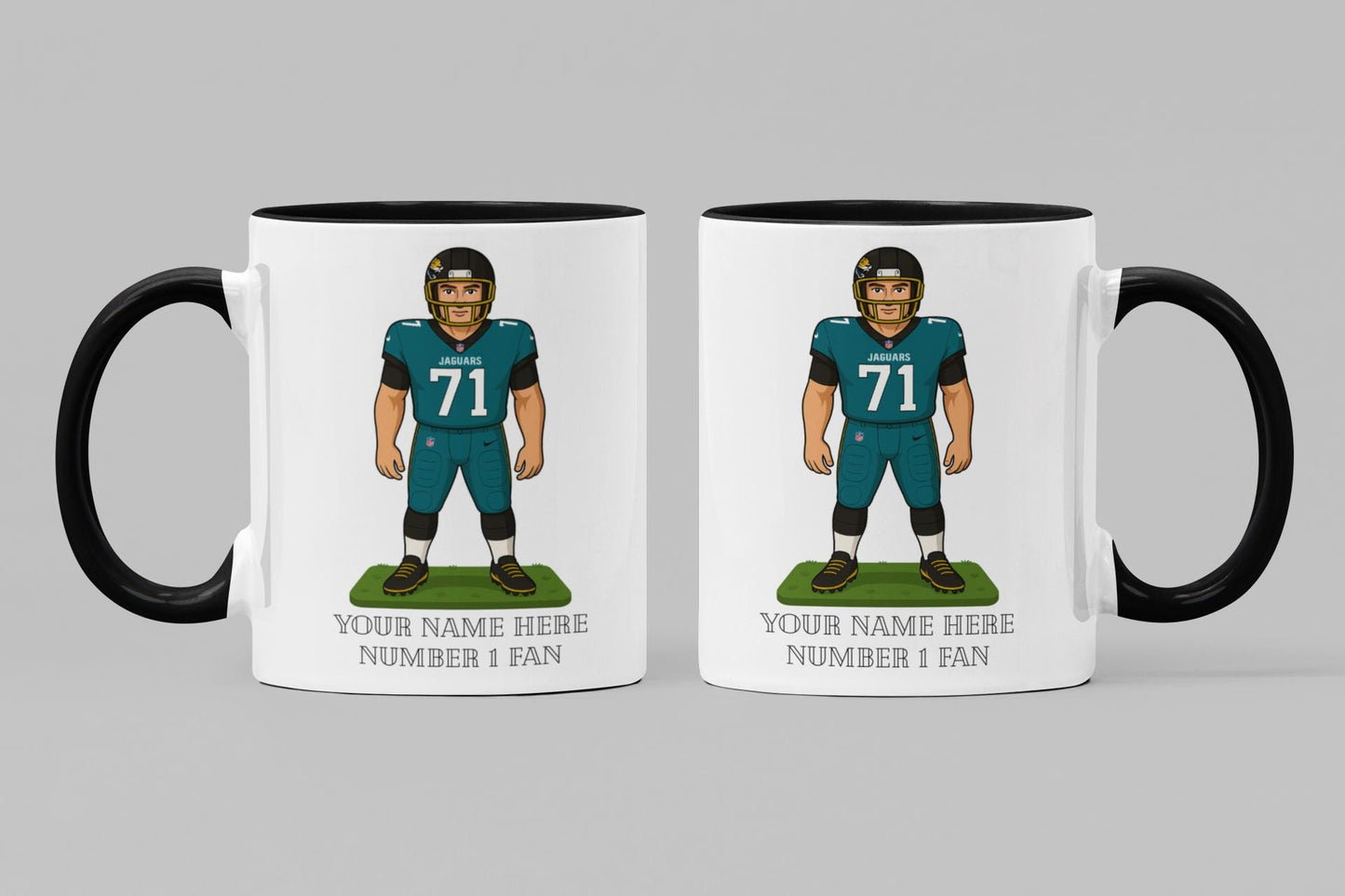 Personalised Jackson Jaguars inspired Mug: Custom Name NFL Gift