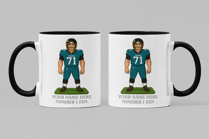 Personalised Jackson Jaguars inspired Mug: Custom Name NFL Gift