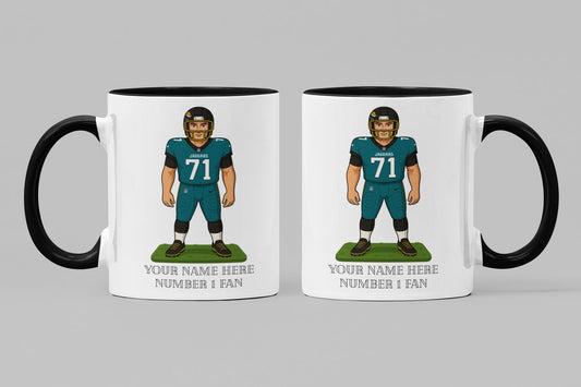 Personalised Jackson Jaguars inspired Mug: Custom Name NFL Gift