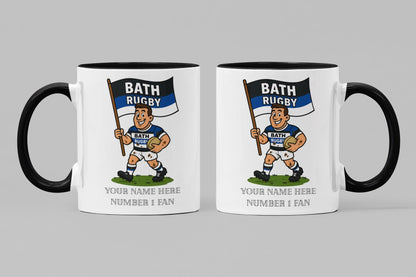 Bath Rugby Inspired 11oz Mug – Custom Name Rugby Cup – Dishwasher & Microwave Safe – Arrives Boxed