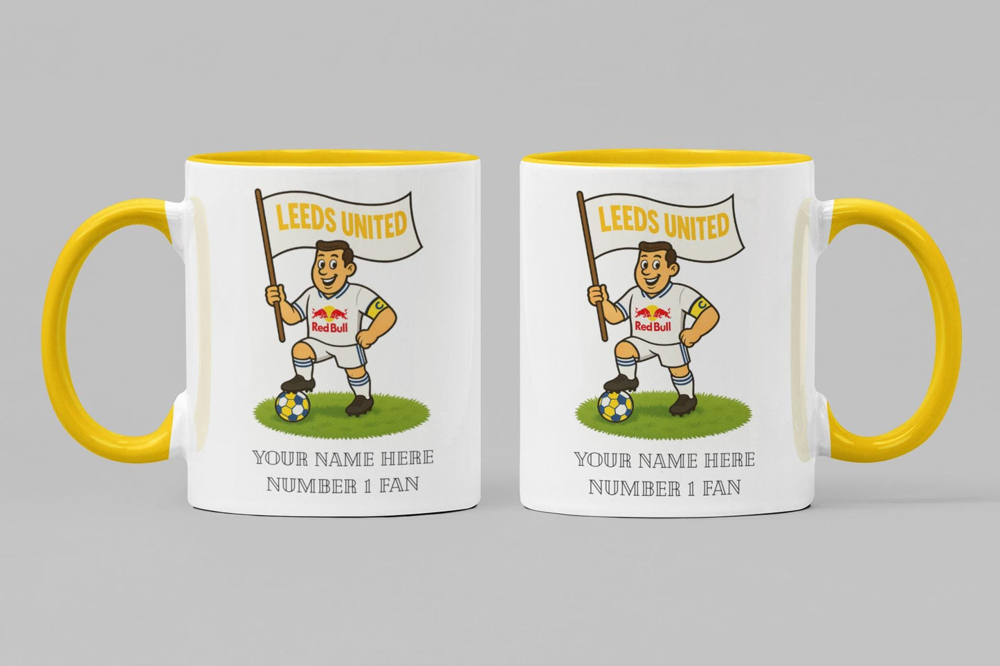 Personalised Leeds Inspired Mug: Custom Football Gift