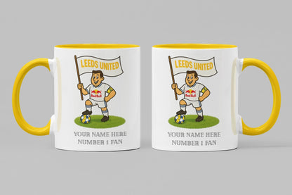 Personalised Leeds Inspired Mug: Custom Football Gift