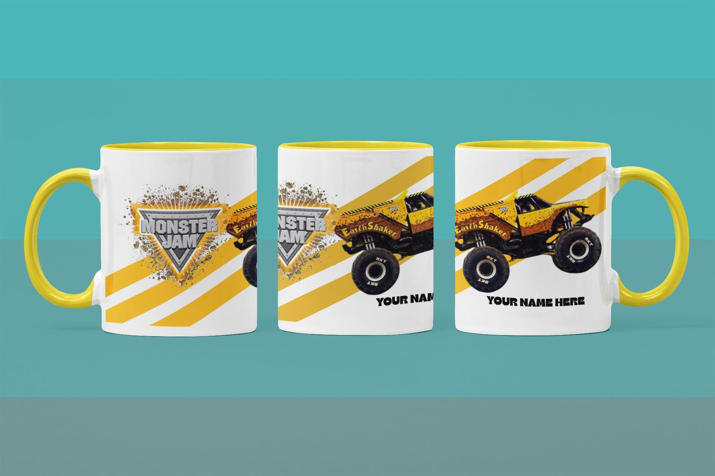 Personalised Earth Shaker Monster Truck Mug – 11oz Cup in 3 Colours