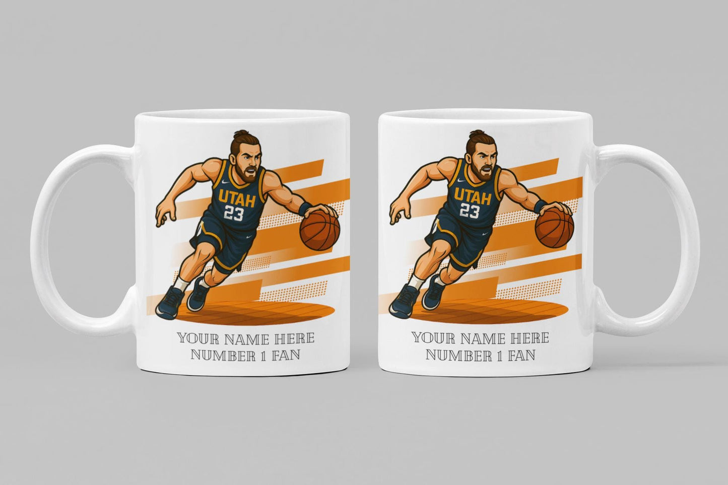 Personalised Utah Jazz inspired Mug: Custom Name NBA Gift