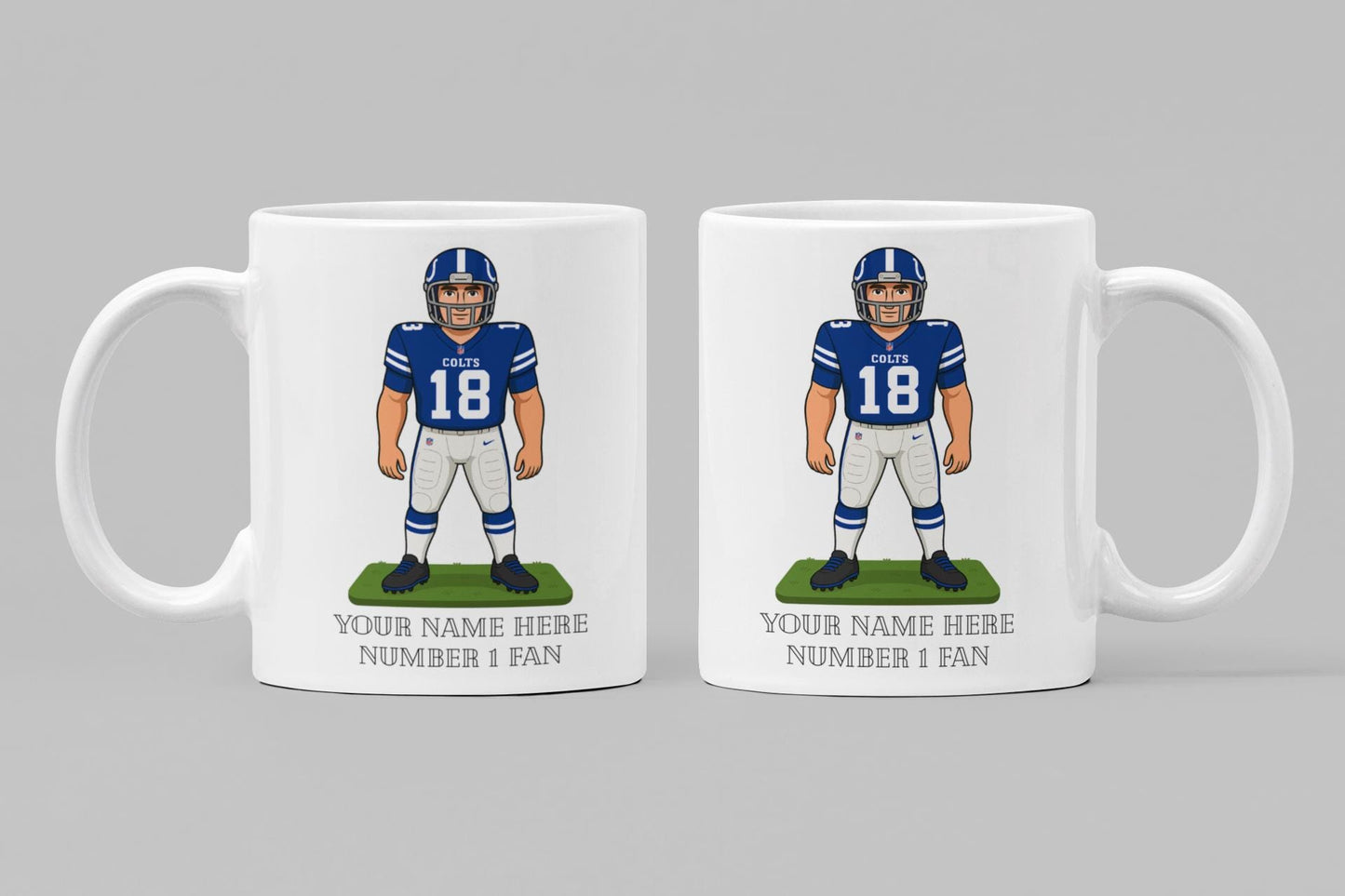 Personalised Indianapolis Colts inspired Mug: Custom Name NFL Gift