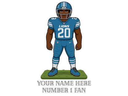 Personalised Detroit Lions inspired Mug: Custom Name NFL Gift