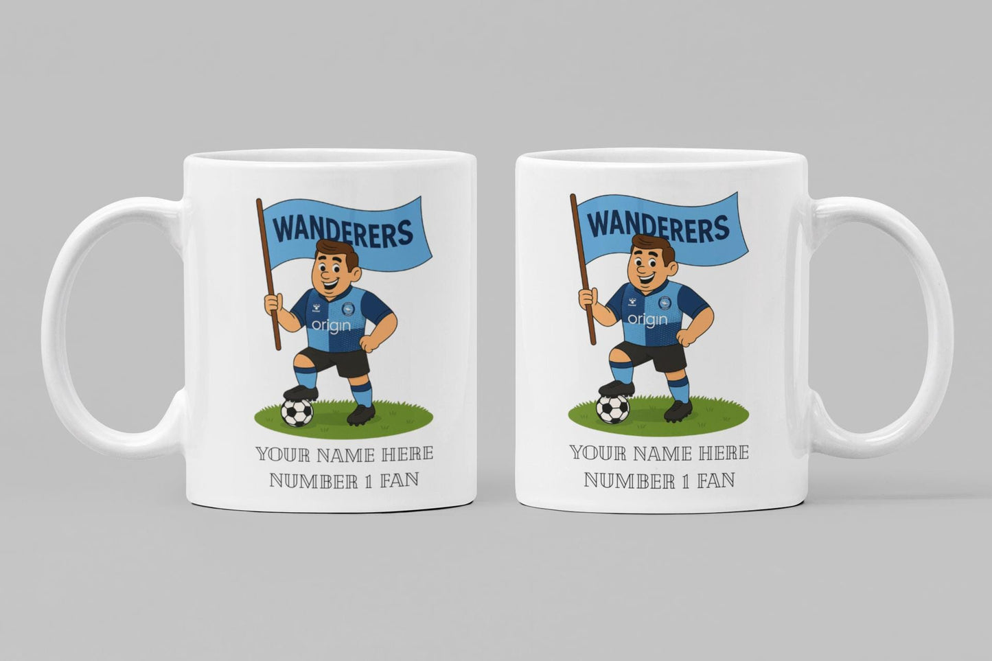 Personalised Wycombe Ceramic Mug: Custom Football Gift