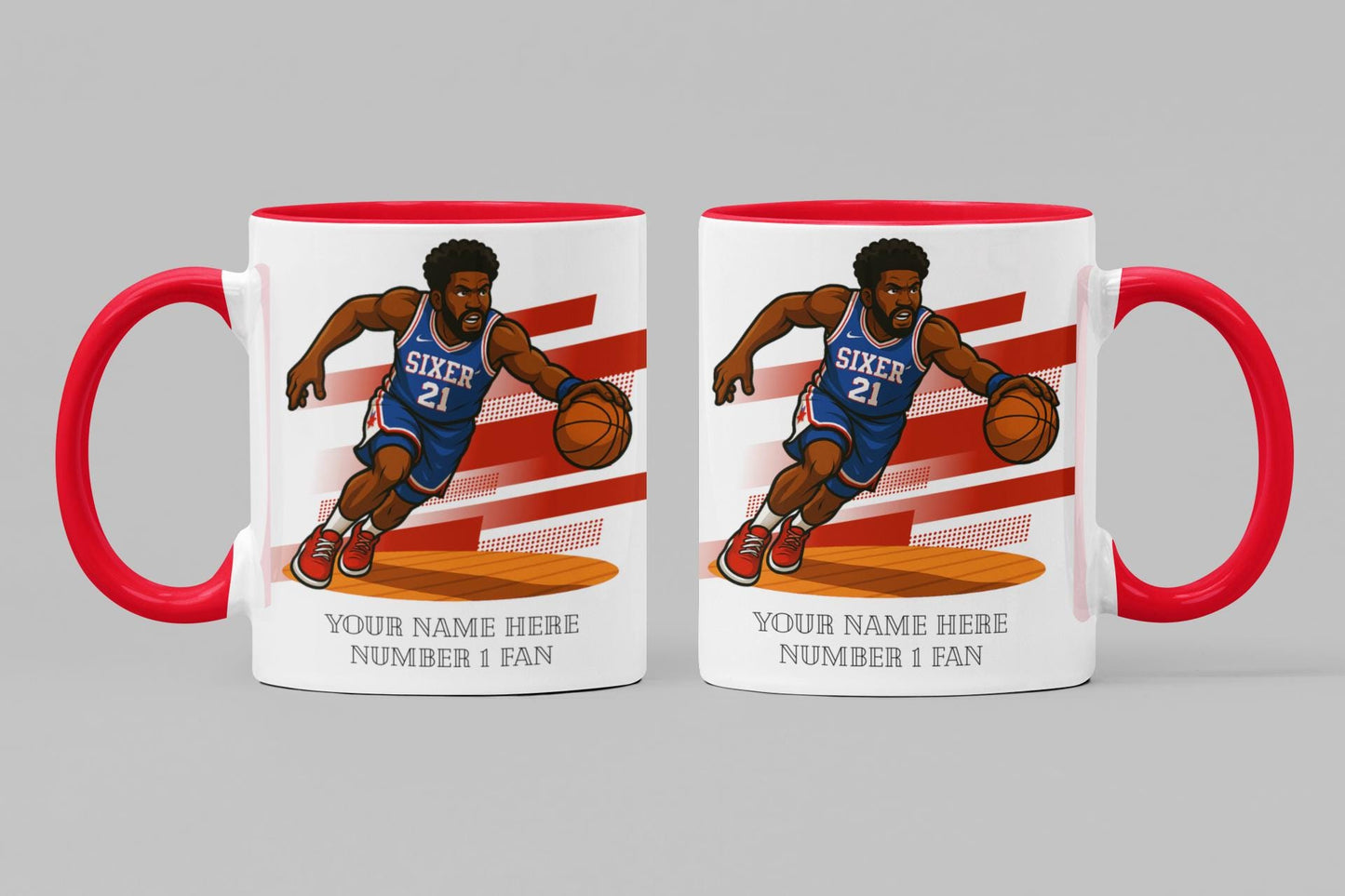 Personalised Philadelphia 76ers inspired Mug: Custom Name NBA Gift