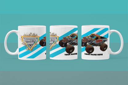 Personalised Zombie Monster Truck Mug – 11oz Cup in 3 Colours