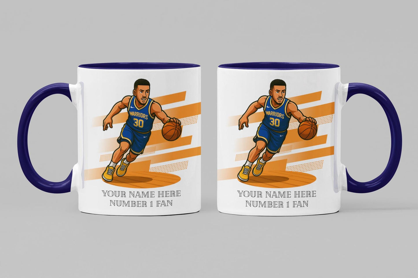 Personalised Golden State Warriors inspired Mug: Custom Name NBA Gift