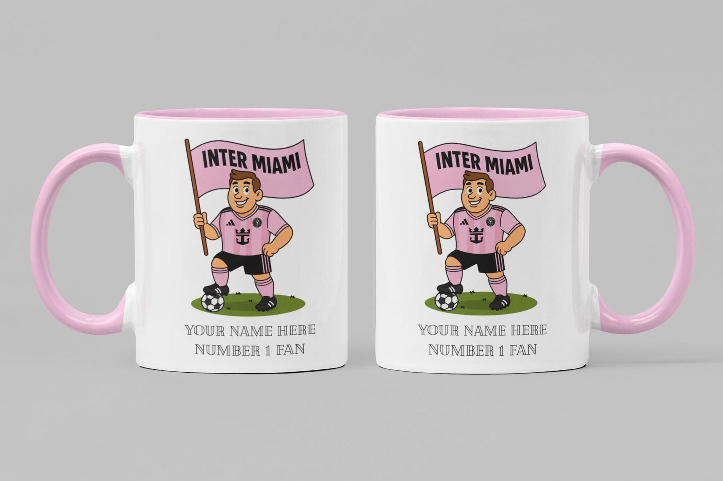 Personalised Inter Miami Football Mug: Custom Ceramic Gift