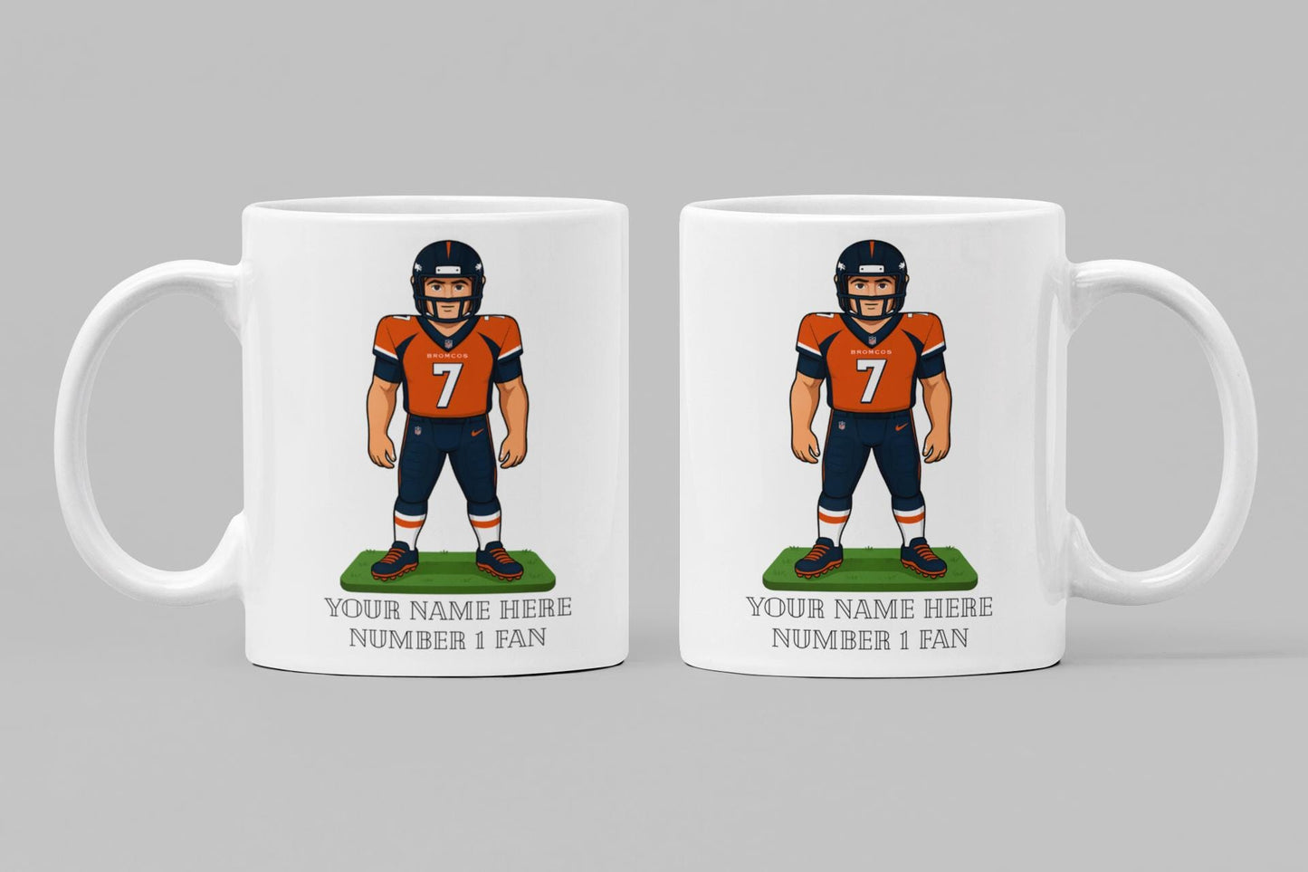 Personalised Denver Broncos inspired Mug: Custom Name NFL Gift
