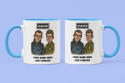 Oasis Noel & Liam inspired 11oz Mug – Personalised White Ceramic Boxed Mug