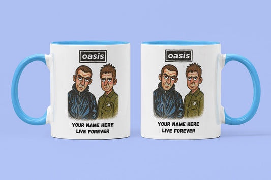 Oasis Noel & Liam inspired 11oz Mug – Personalised White Ceramic Boxed Mug