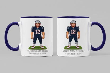 Personalized New England Patriots Inspired Mug: Custom Name NFL Gift