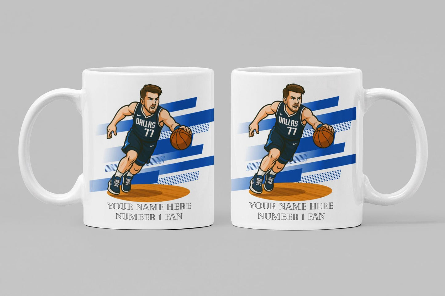 Personalised Dallas Mavericks inspired Mug: Custom Name NBA Gift