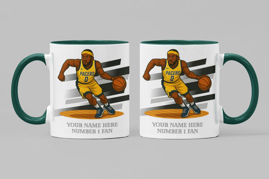 Personalised Indiana Pacers inspired Mug: Custom Name NBA Gift