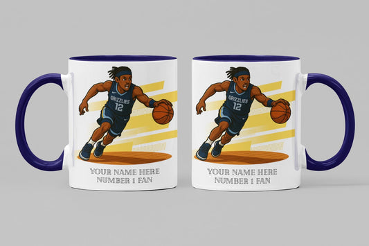 Personalised Memphis Grizzlies inspired Mug: Custom Name NBA Gift
