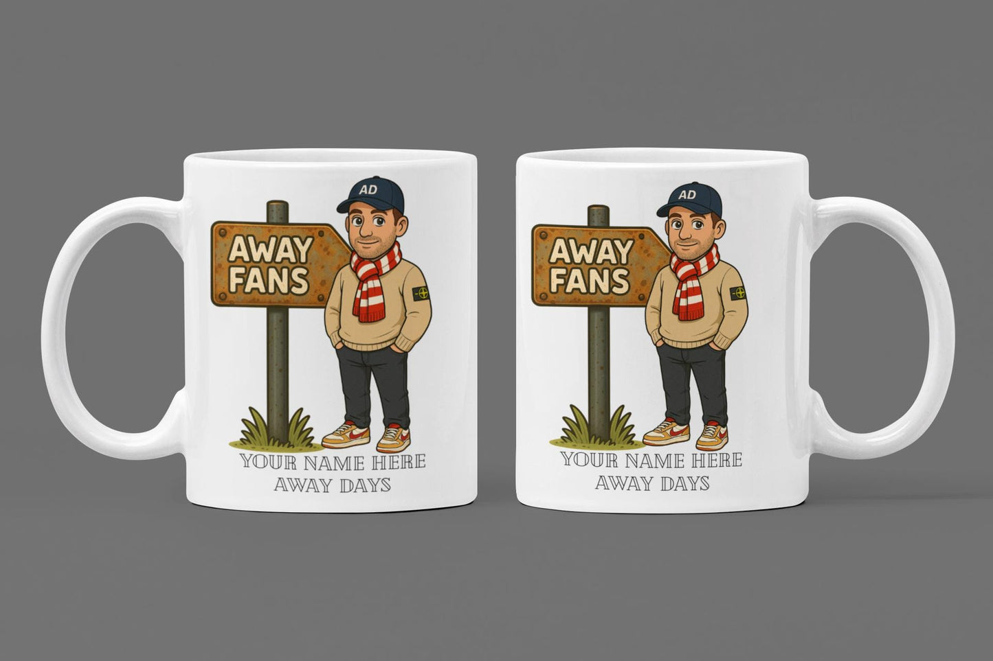 Personalized Football Fan Mug: Away Days Ceramic Gift