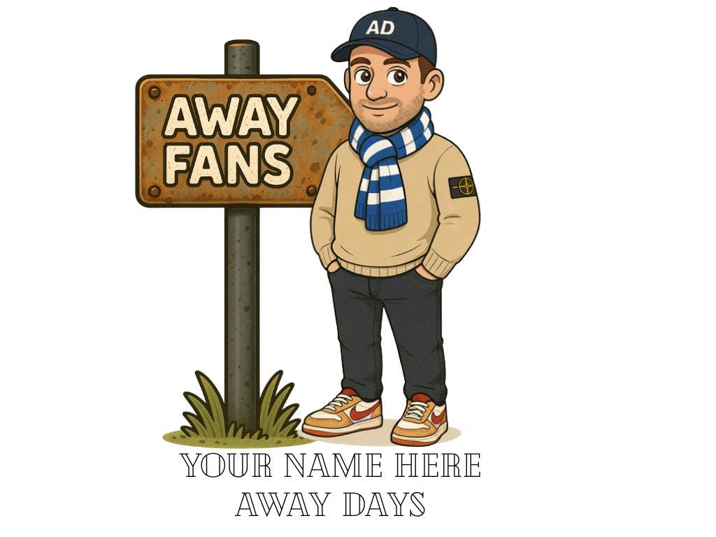 Personalized Football Fan Mug: Away Days Ceramic Gift Cup