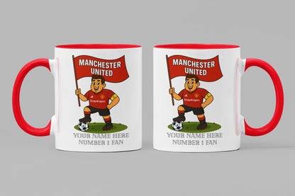Personalised Manchester United Mug: Custom Football Gift, 3 Colours
