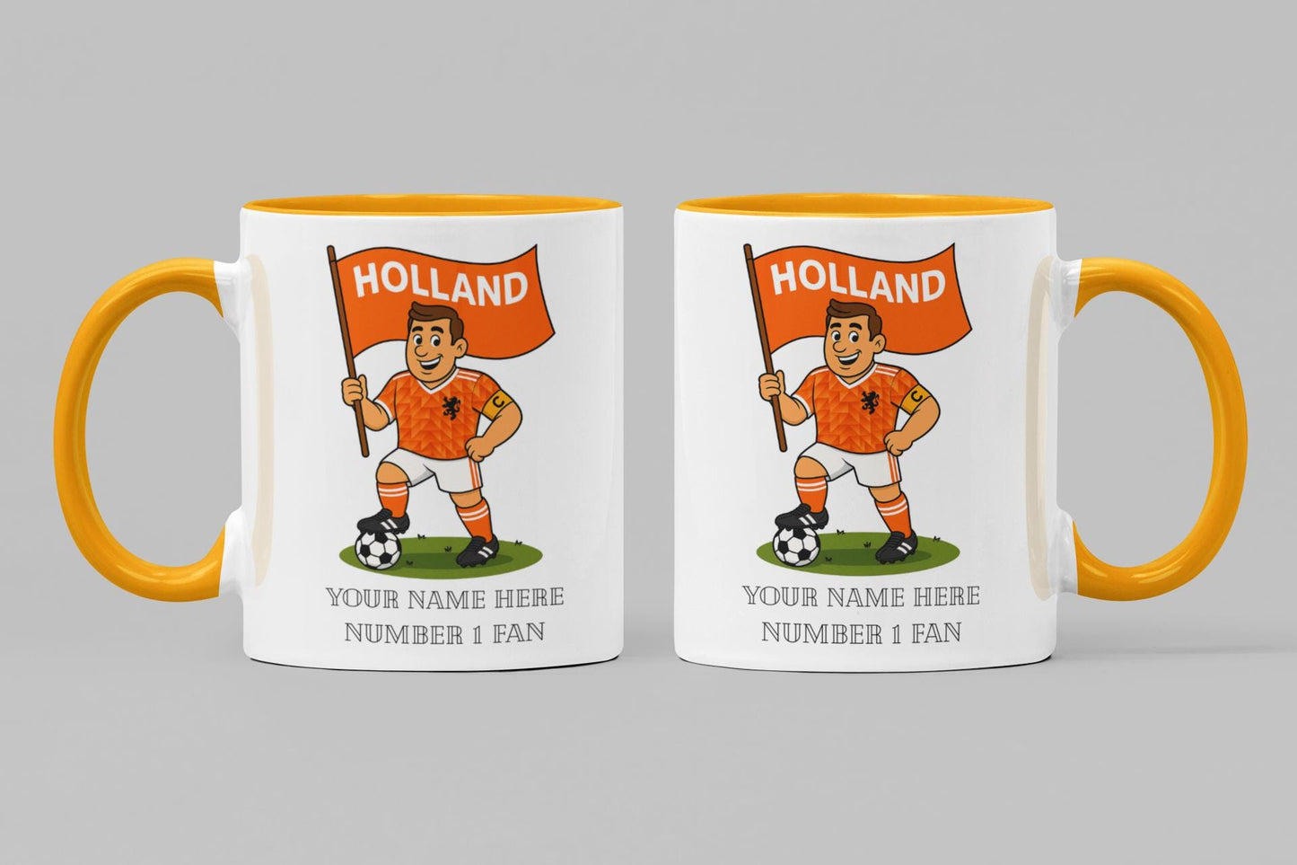Personalised Holland Football Mug: Custom Ceramic Gift for Dutch Fans
