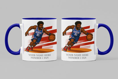 Personalised Philadelphia 76ers inspired Mug: Custom Name NBA Gift