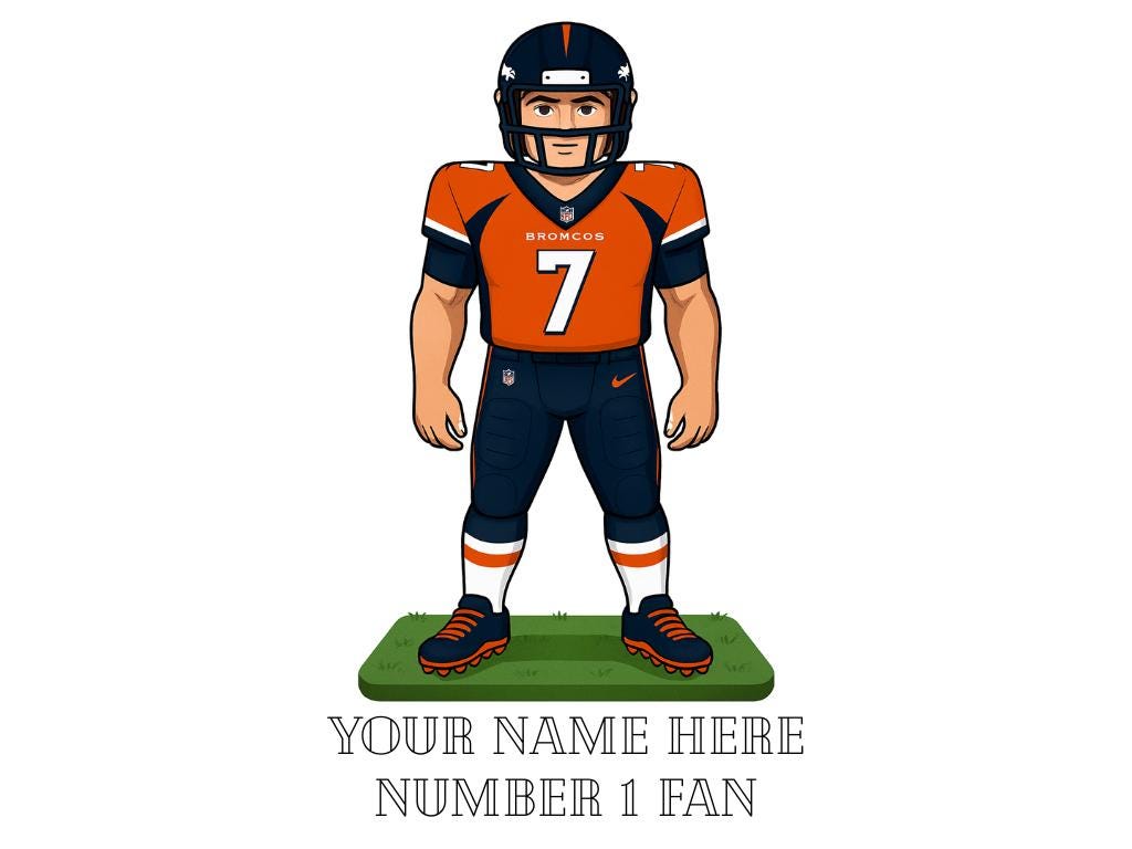 Personalised Denver Broncos inspired Mug: Custom Name NFL Gift