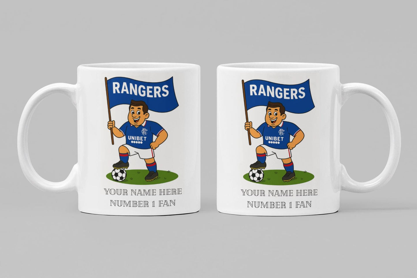 Personalised Rangers Football Mug: Custom Ceramic Gift
