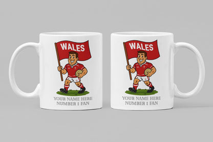 Wales Inspired 11oz Mug – Custom Name Rugby Cup – Dishwasher & Microwave Safe – Arrives Boxed
