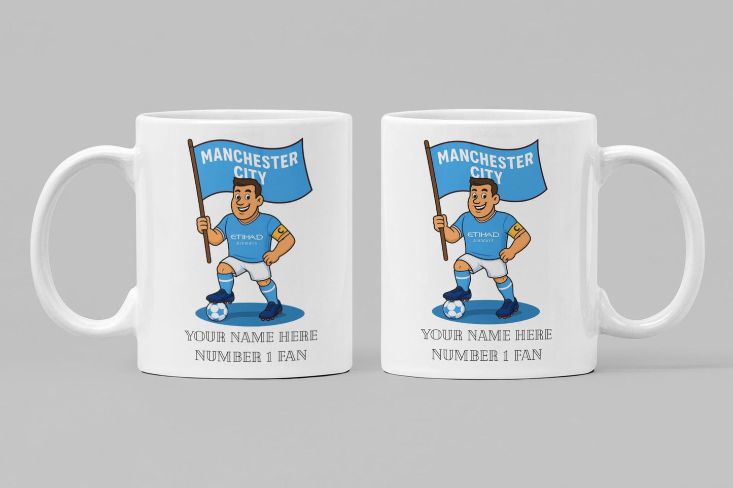 Personalised Man City FC Mug: Custom Football Gift for City Fans