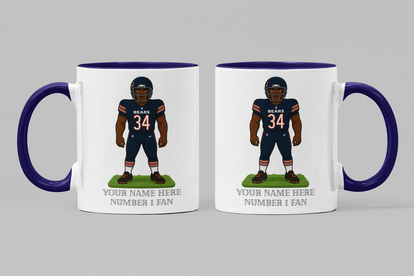 Personalised Chicago Bears inspired Mug: Custom Name NFL Gift