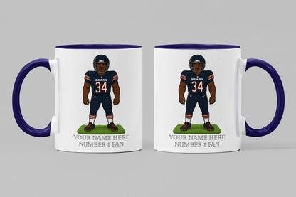 Personalised Chicago Bears inspired Mug: Custom Name NFL Gift