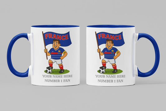 Personalised France Ceramic Mug: Custom Football Gift