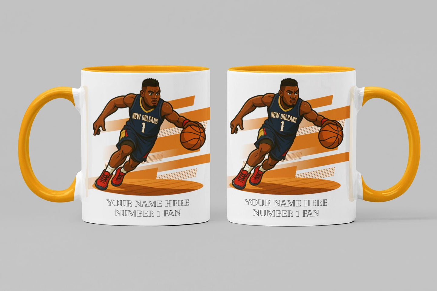 Personalised New Orleans Pelicans inspired Mug: Custom Name NBA Gift